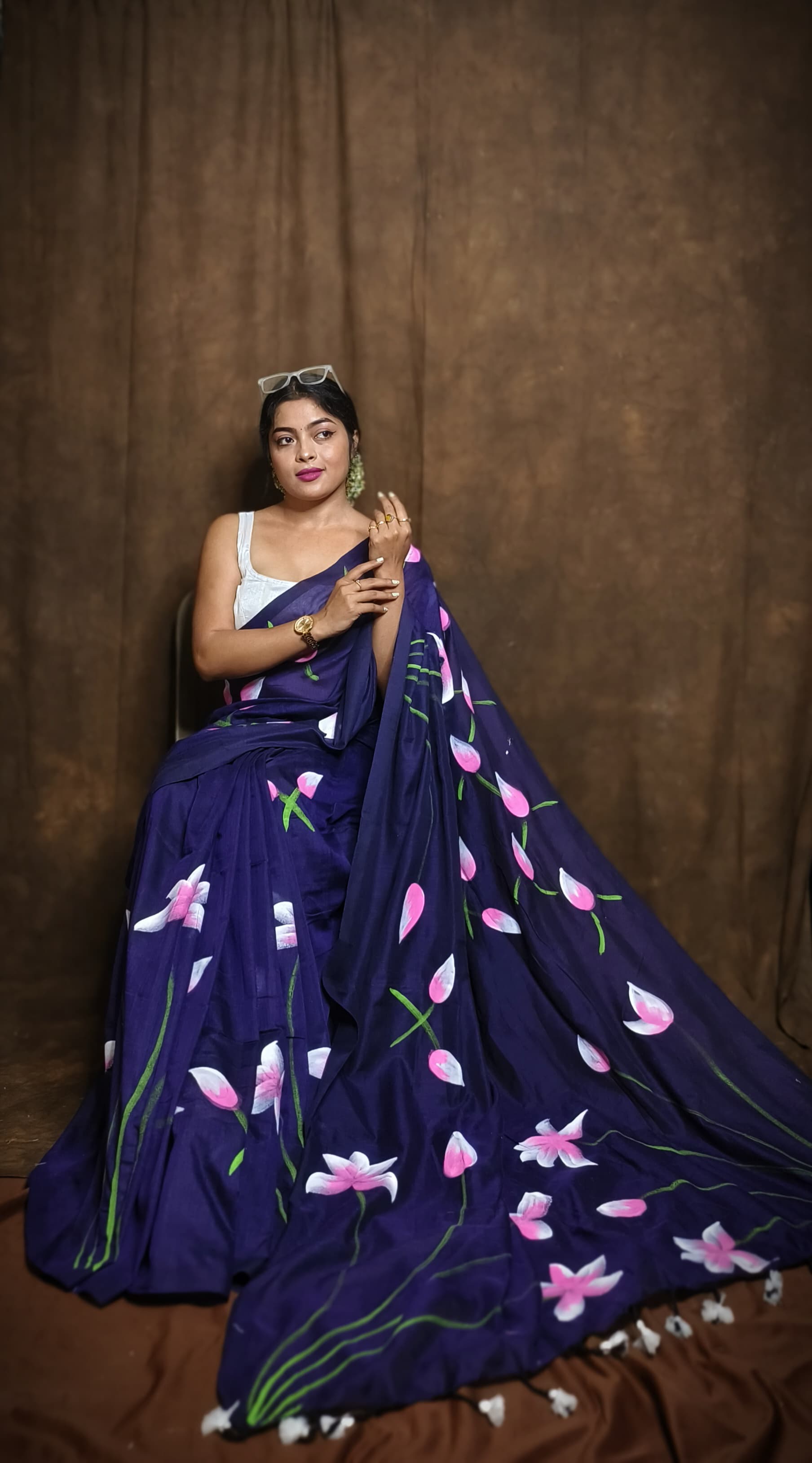 AARIN Baari - Kashphool Khadi Cotton Saree