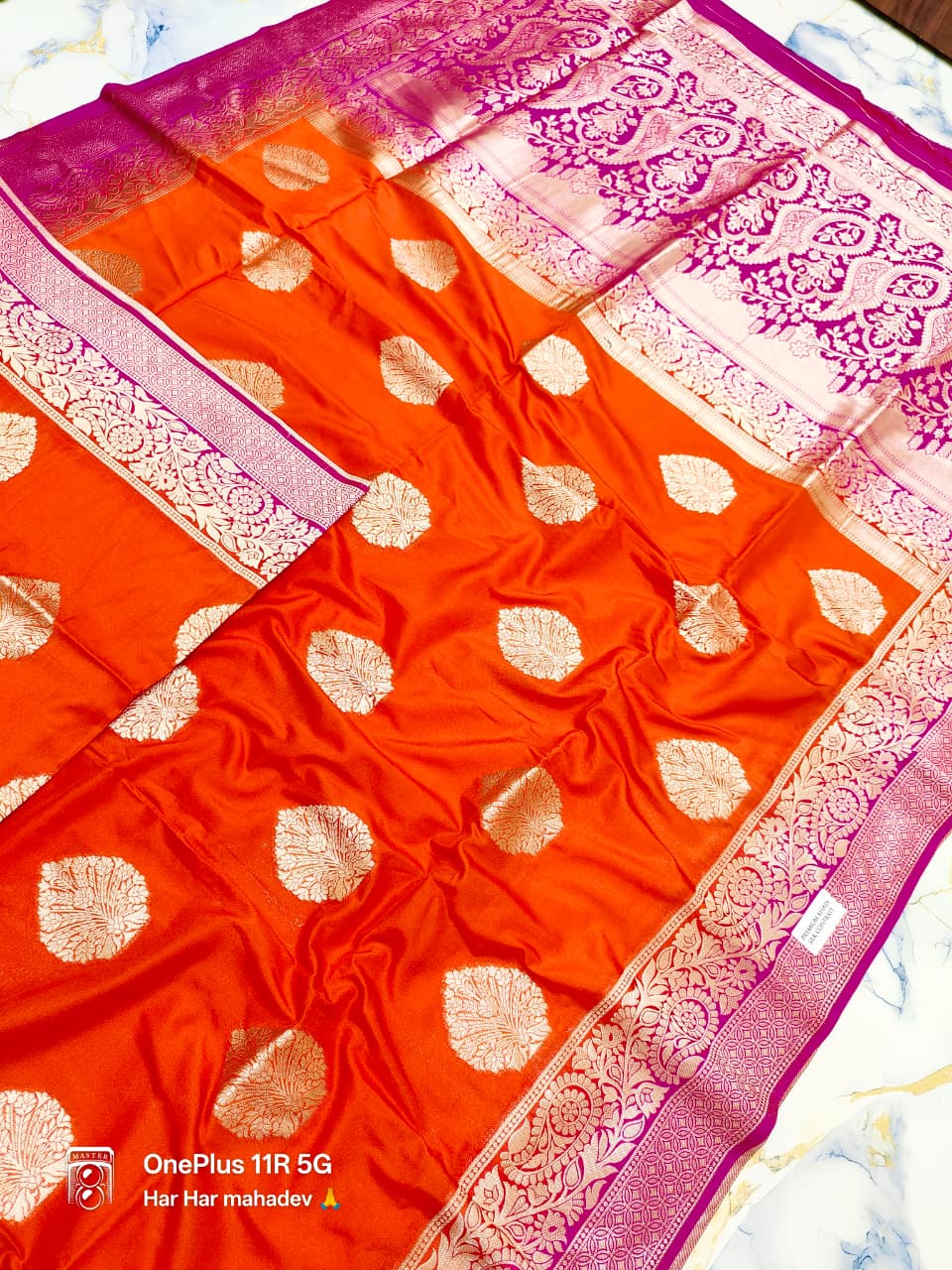 AARIN Baari - Kanak Semi Maheshwari Silk Saree